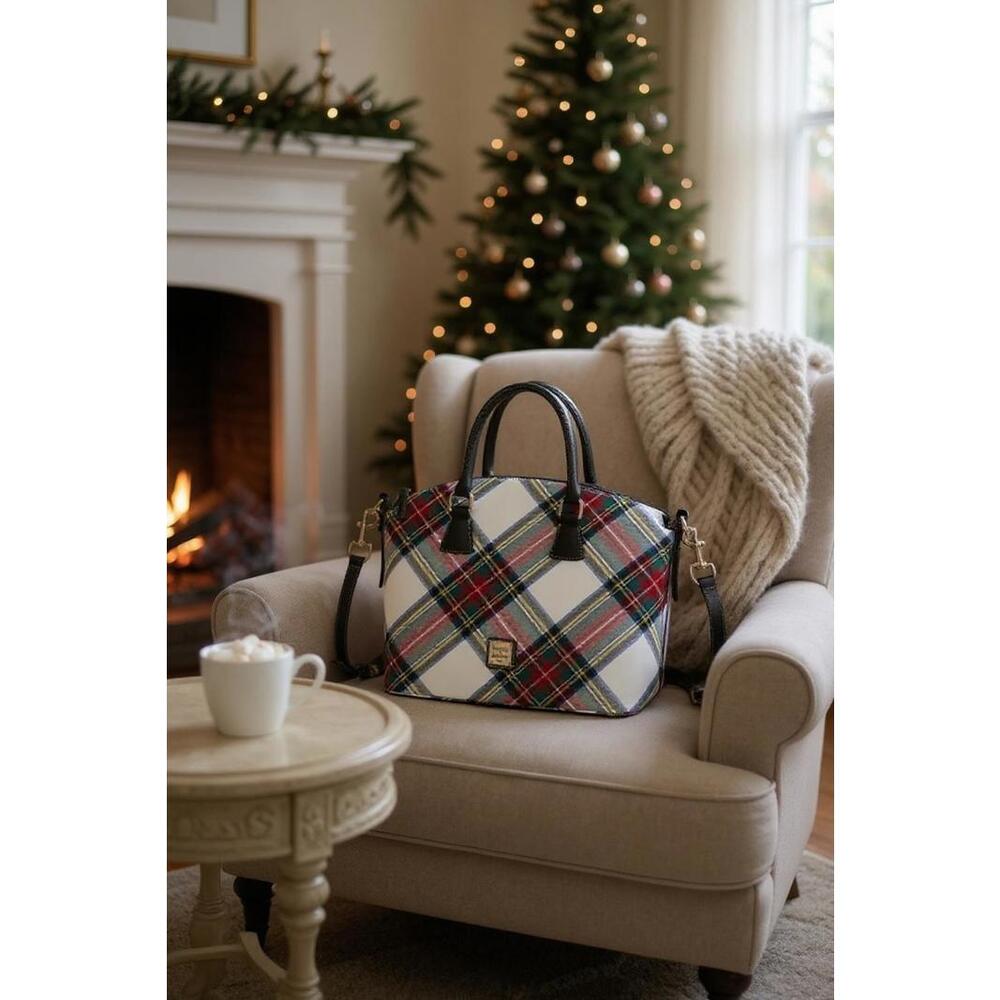 Dooney & Bourke Tartan White Domed Satchel - NWT (New)